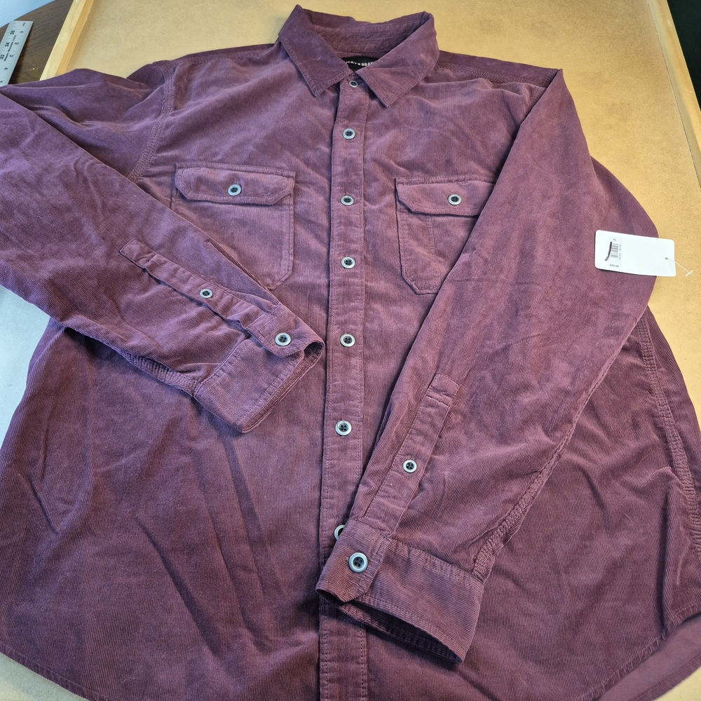 Lucky Brand Men's Casual Button Down Shirt - Burgundy 3216/385
